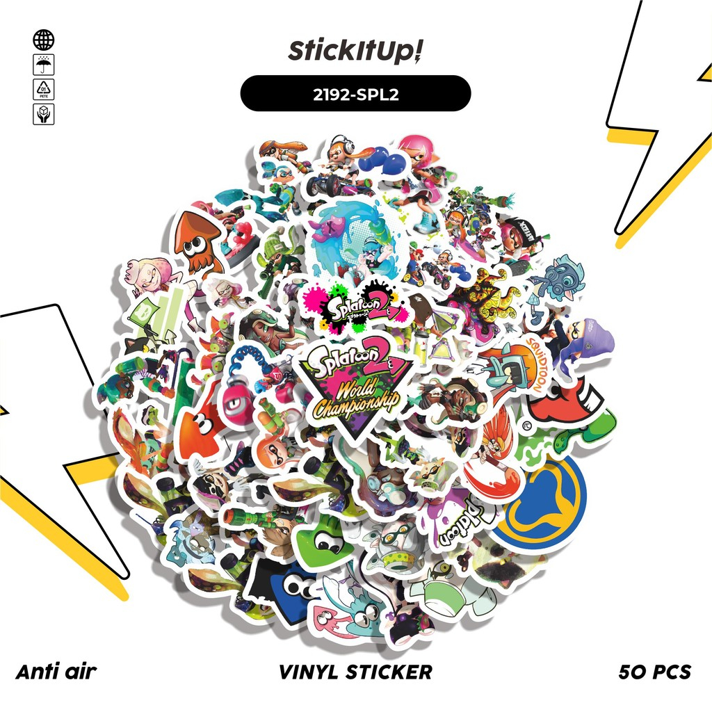 

COD✨ 50 Pcs Stiker Pack GAME SERIES SPLATOON CHAR MIX 02 Lucu Aesthetic Vynil Waterproof untuk Freebies Sticker Buku Journal Casing HP Laptop