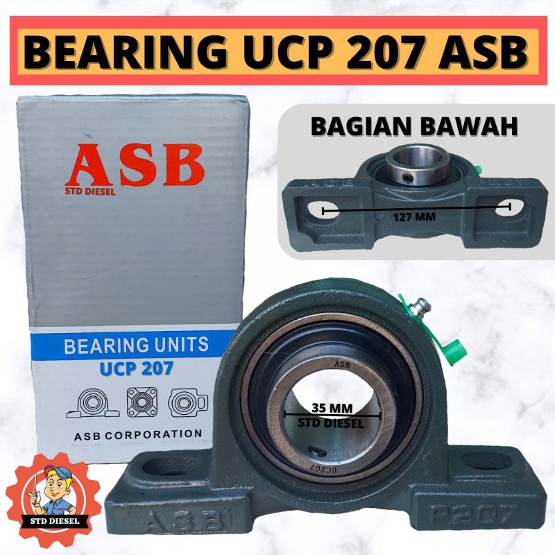 PILLOW BLOCK BEARING MERK ASB UCP 207 LAKER LAHER DUDUK AS 35 MM BEARING UCP207 ASB