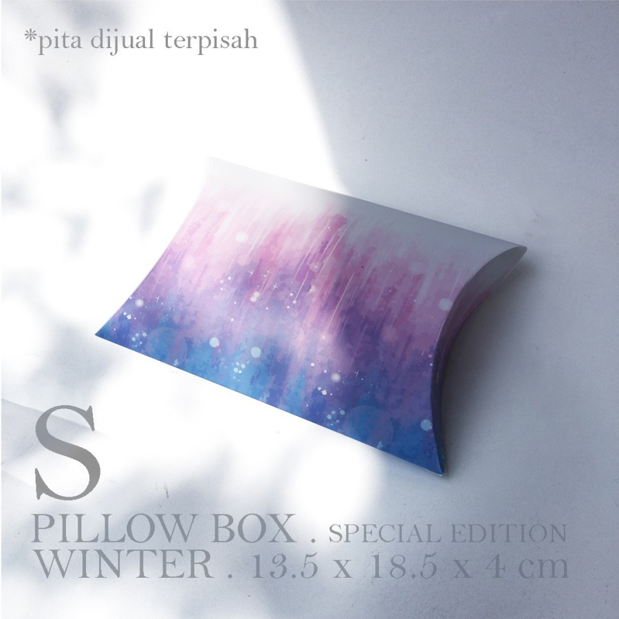 

(10pcs) Pillow Box Motif Winter Purple Packaging Souvenir Hijab Pakaian Dus Aksesoris 13x18cm