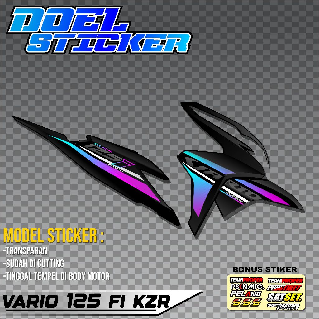 Striping Vario 125 FI KZR Sticker Honda Vario Sudah Cutting Stiker Variasi Transparan Super Glossy D