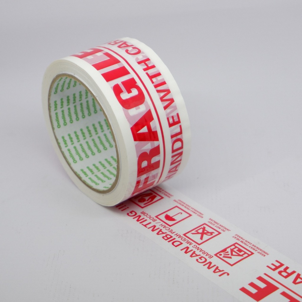 

Lakban Fragile Putih 70 Yard 48mm Full / Jangan Dibanting / Awas Pecah / Lakban Fragile Merah