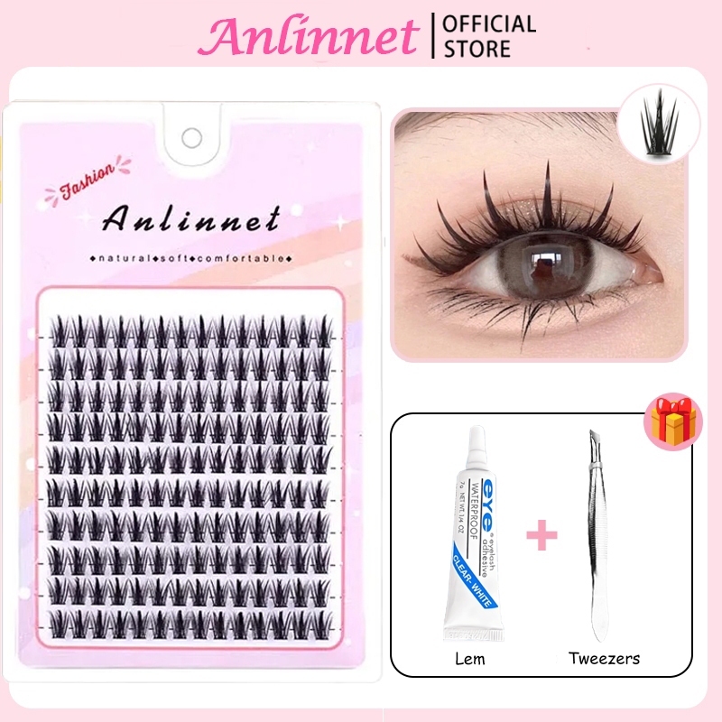 [COD] ANLINNET 10 baris Series Bulu Mata / bulu mata palsu korean look+Lem / bulu mata eyelash exten