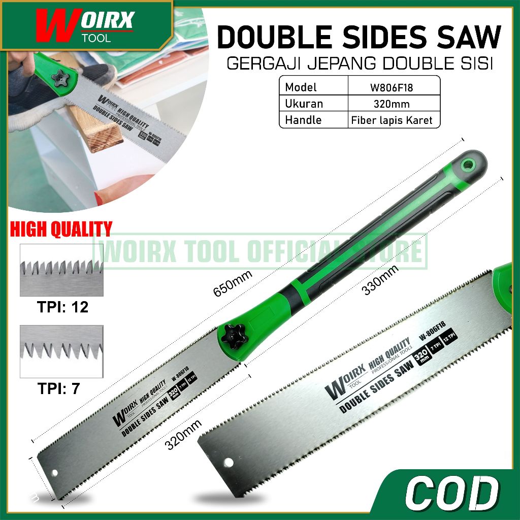 WOIRX TOOL Gergaji Jepang Double Edge Rip Cut Cross Cut