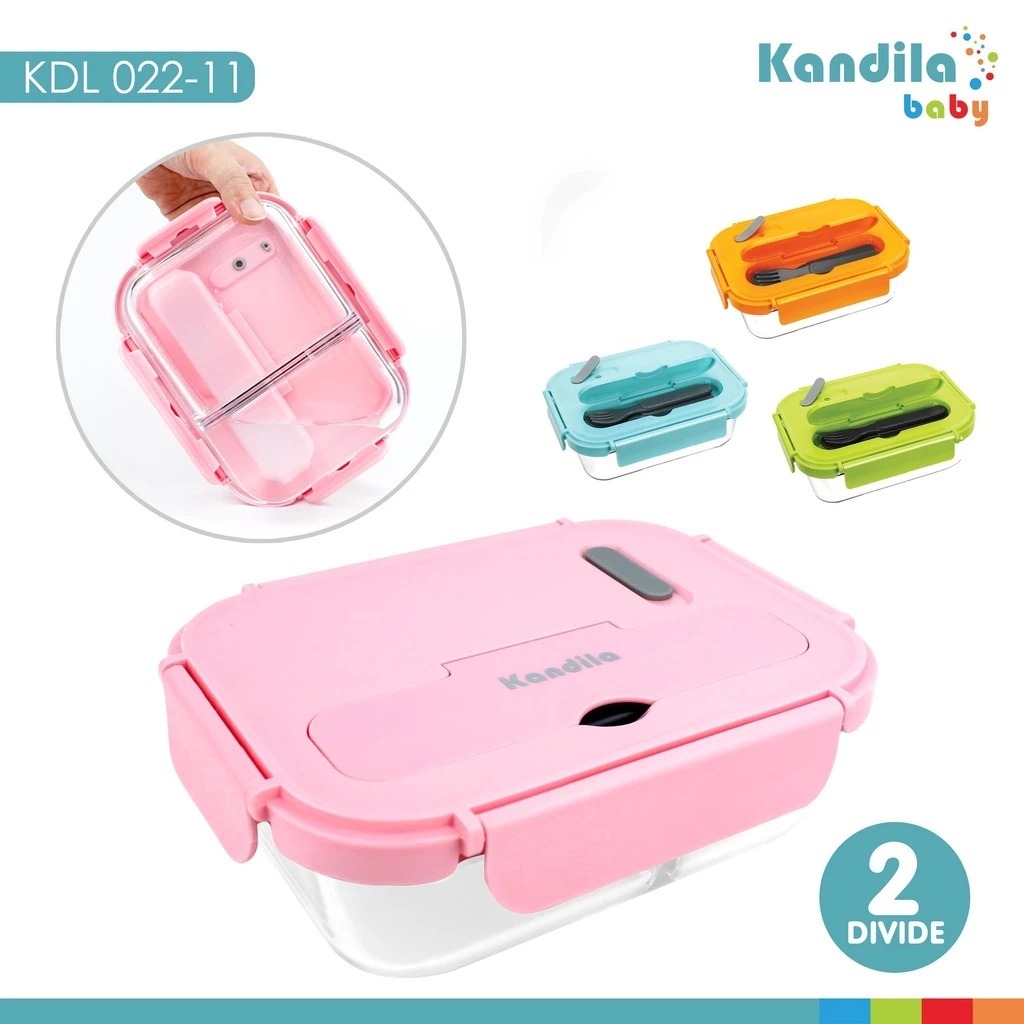 Kandila KDL022-11 Glass Lunch Box 2Divide