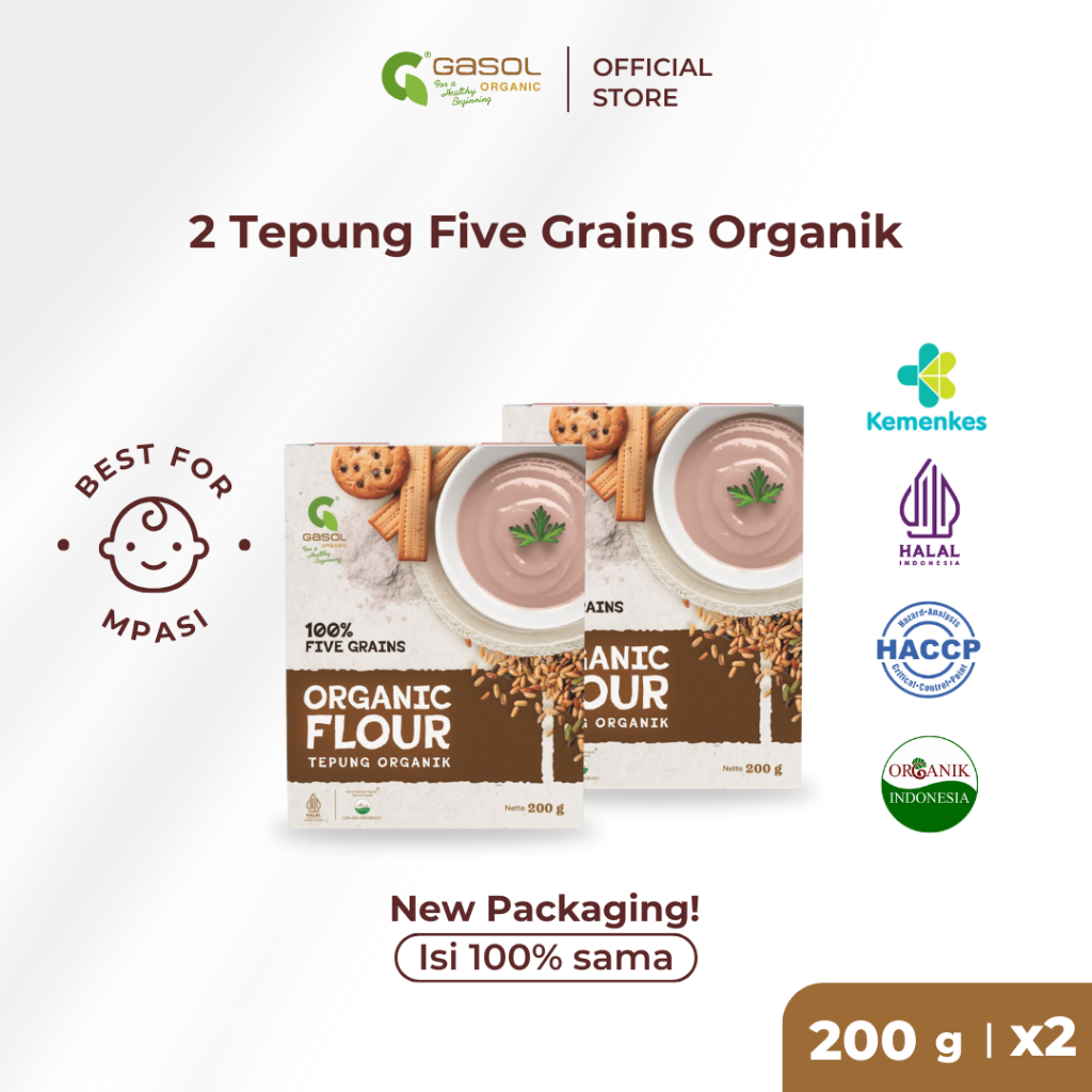 GASOL Tepung Five Grains Makanan Bayi MPASI 200gr x 2