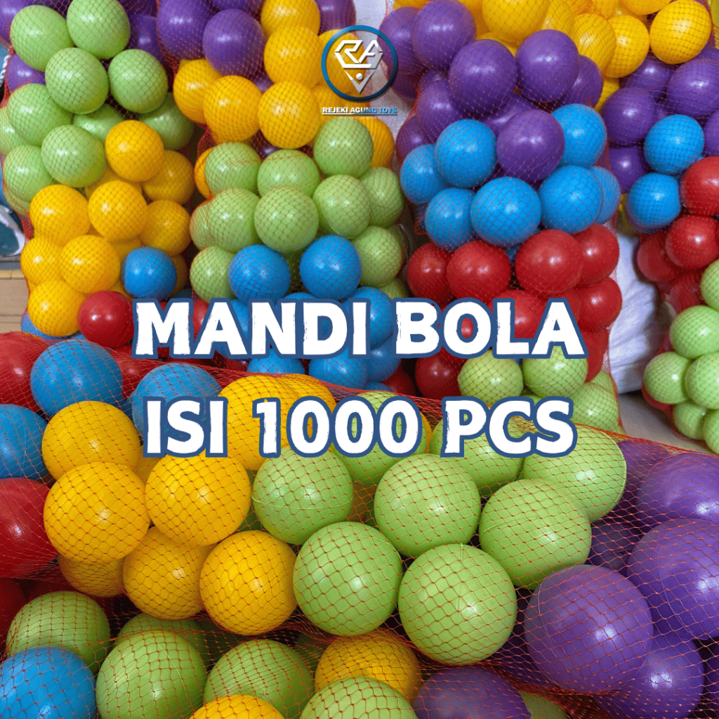 Paket 1000Pcs Mandi Bola - Mandi Bola Anak Warna Warni Plastik Kecil Tebal Isi 1000 Pcs Termurah