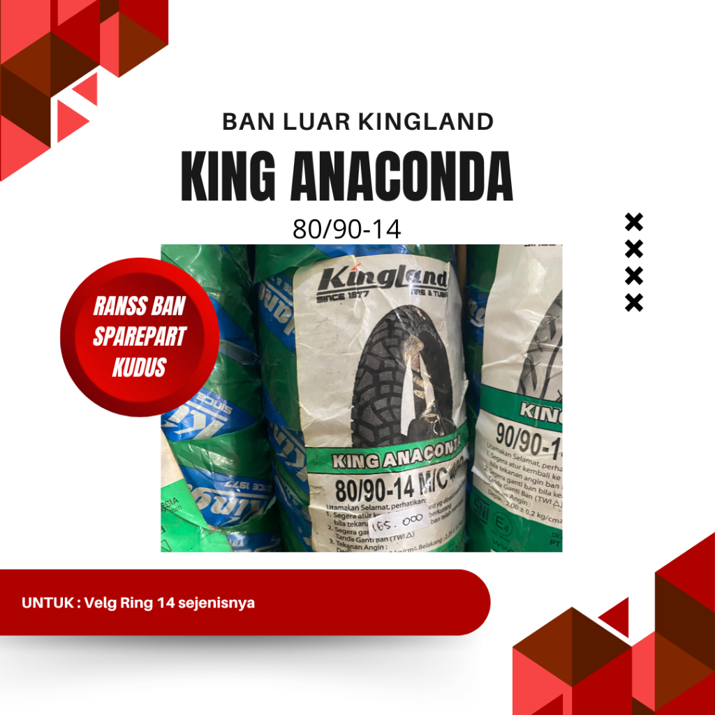 BAN LUAR KING ANACONDA TUBETYPE 80/90-14