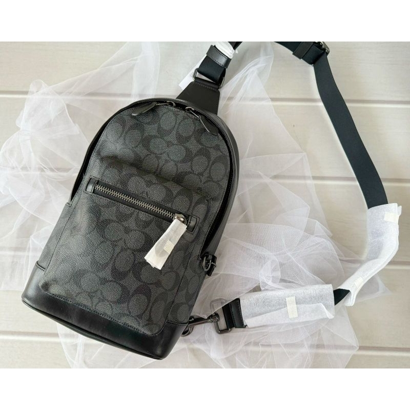 Tas Pria Coach Authentic Original West Pack Signature Charcoal/Black i