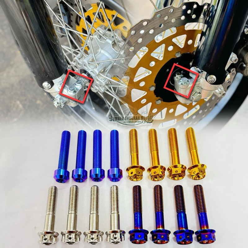 BAUT KLEMAN AS RODA DEPAN MGV HT REALJUMP PROBOLT & TITANIUM KING NUT | BAUT SHOCK USD REAL JUMP BAG