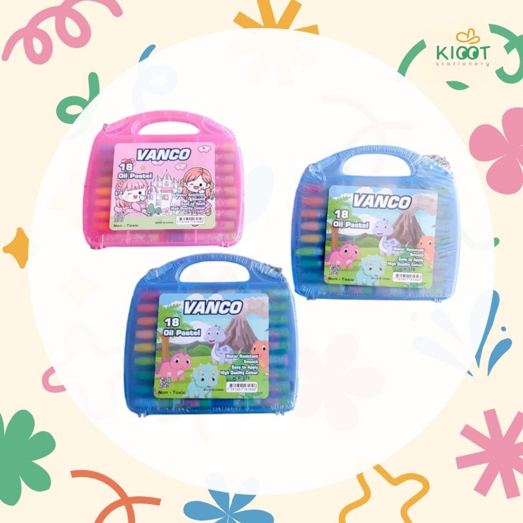 

Kioot - Crayon / Krayon Vanco 18 Oil Pastel Warna Cerah Tidak Beracun Alat Mewarnai Anak Sekolah