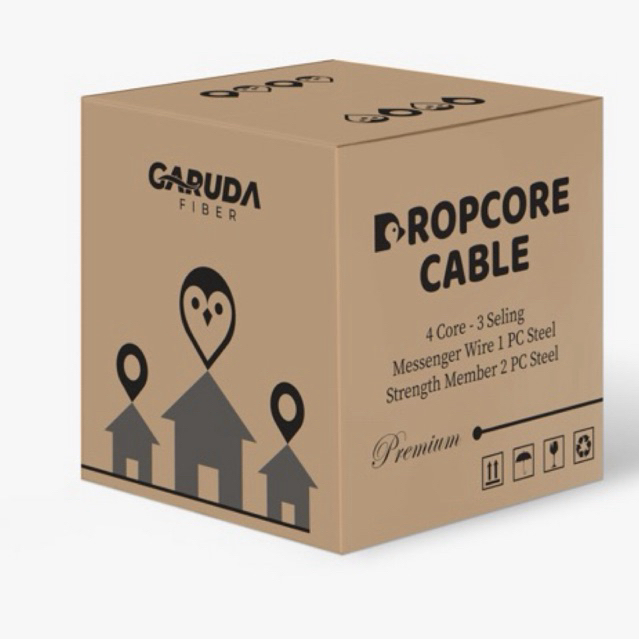 DROPCORE PREMIUM KABEL FIBER 4 CORE 3 SELING GARUDA FIBER (1000m) PREMIUM