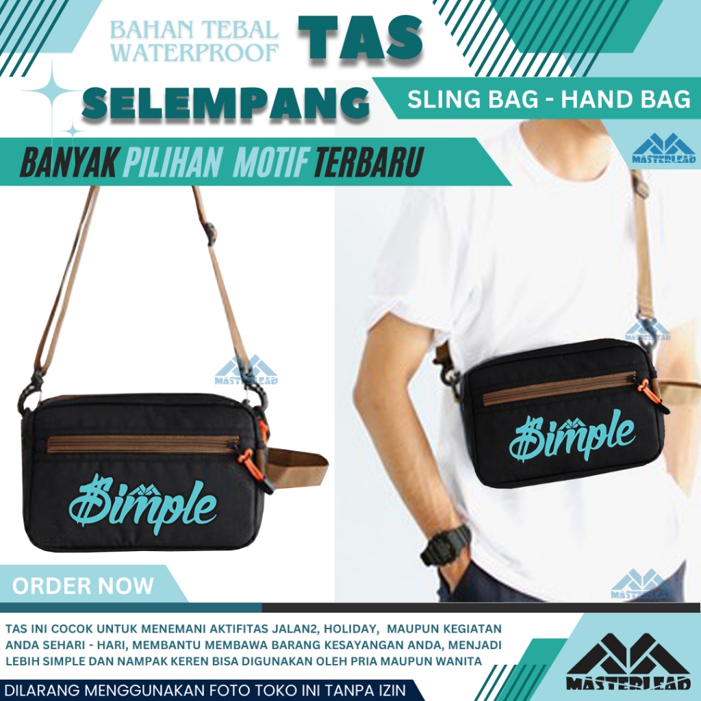 Tas Selempang Clutch Handbag Pria dan Wanita Pushop Indi Messenger Tas Selempang & Pinggang Pushop T