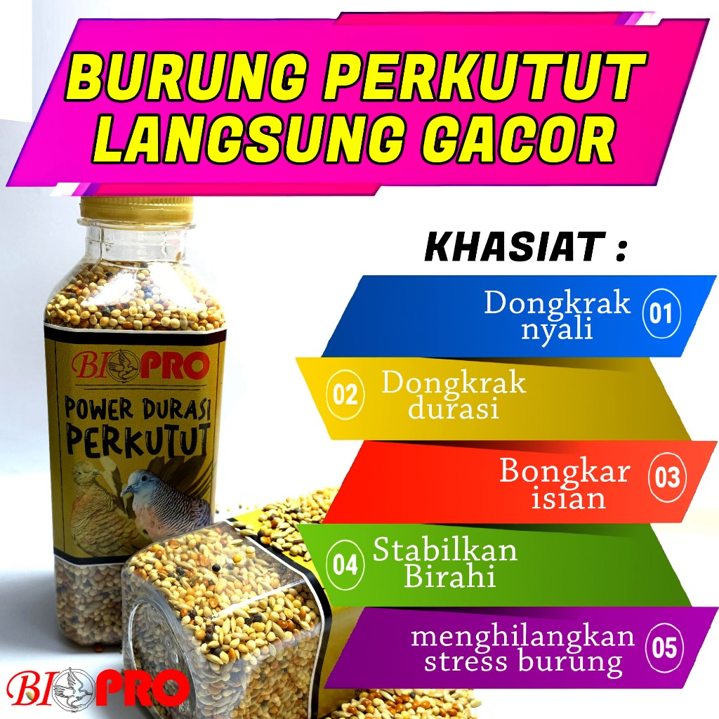 PAKAN PERKUTUT BIOPRO POWER PERKUTUT PAKAN PREMIUM MENGGACORKAN BURUNG