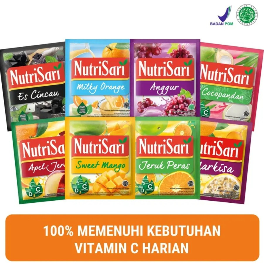 

Nutrisari Instan Drink varian rasa 1 renceng Isi 10 sachet