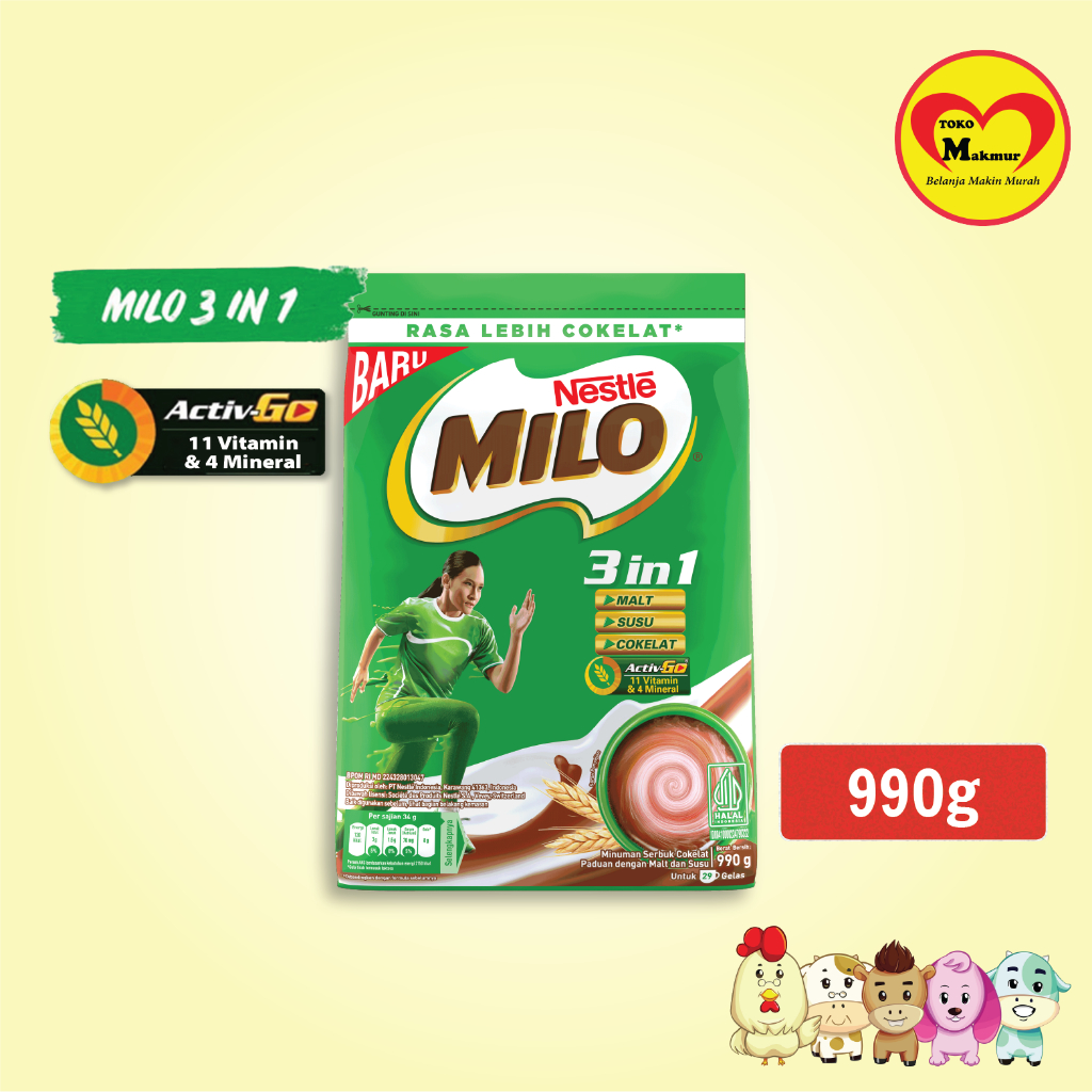 

Milo 3In1 Active-Go 990gr / Toko Makmur Kapas Krampung