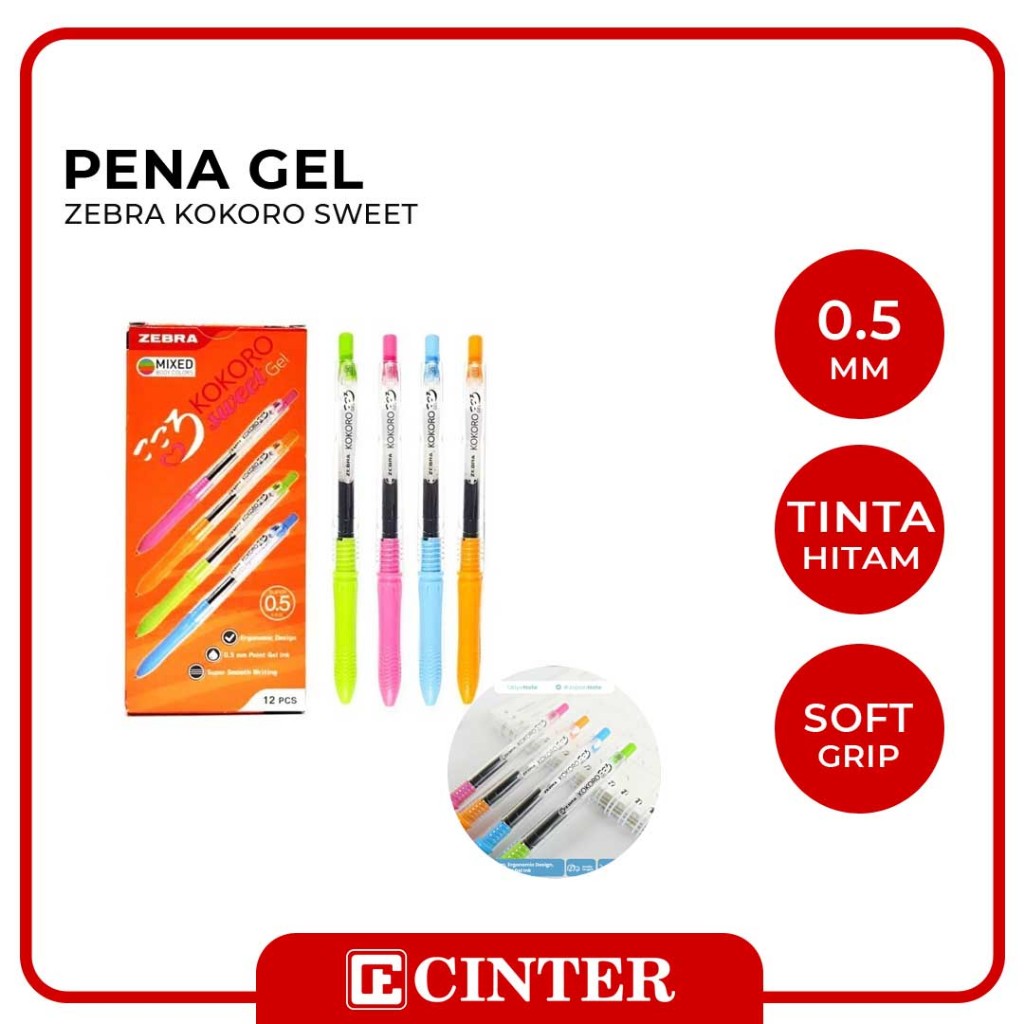 

ZEBRA - PENA / PULPEN / KOKORO SWEET GEL 0.5 BLACK COLORED BARREL