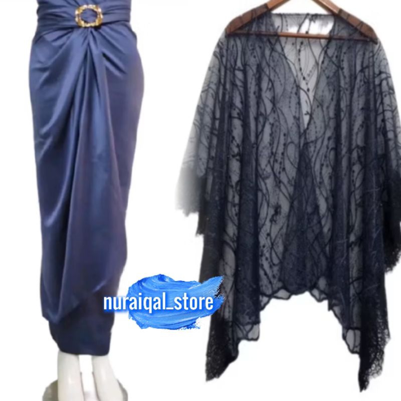 DISKON SETELAN KEBAYA CAPE TILE BROKAT PREMIUM ROK SATIN BRIDESMAID BAJU KONDANGAN PESTA KEBAYA