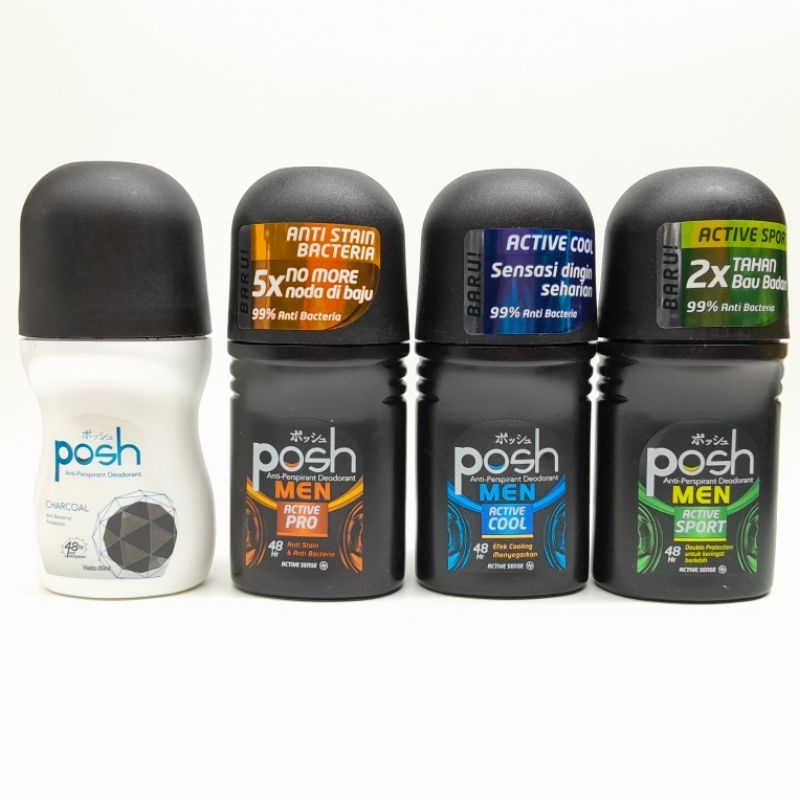 Posh men anti perspirant deodorant roll on penghilang bau badan pria 50ml