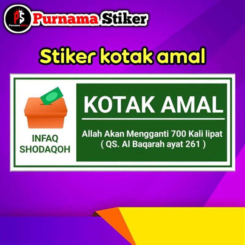 STIKER KOTAK AMAL UKURAN MASJID MUSHOLLA DLL.