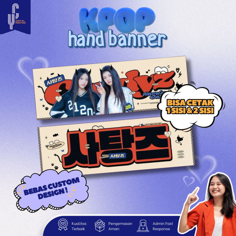 Cetak Hand Banner Handbanner Slogan Freebies Kpop Custom Termurah