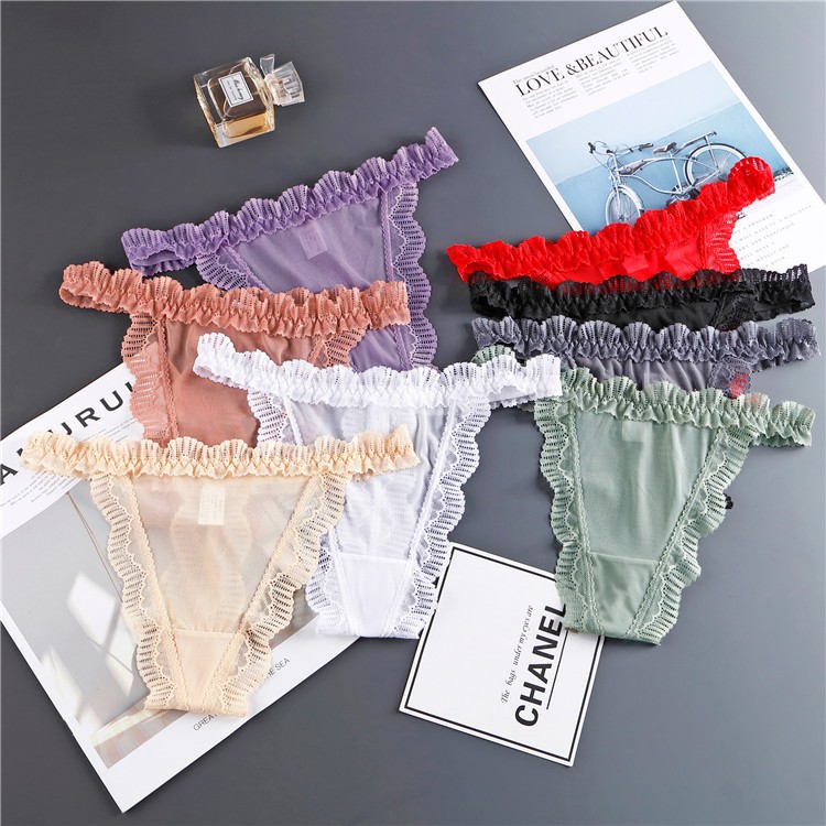 Celana Dalam Wanita Lace G String transparan Thong Bertingkat rendah C225