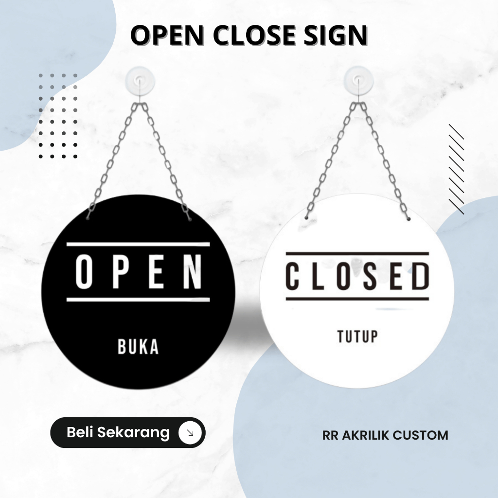 

Open Close Akrilik Sign Buka Tutup Sign System 20cm
