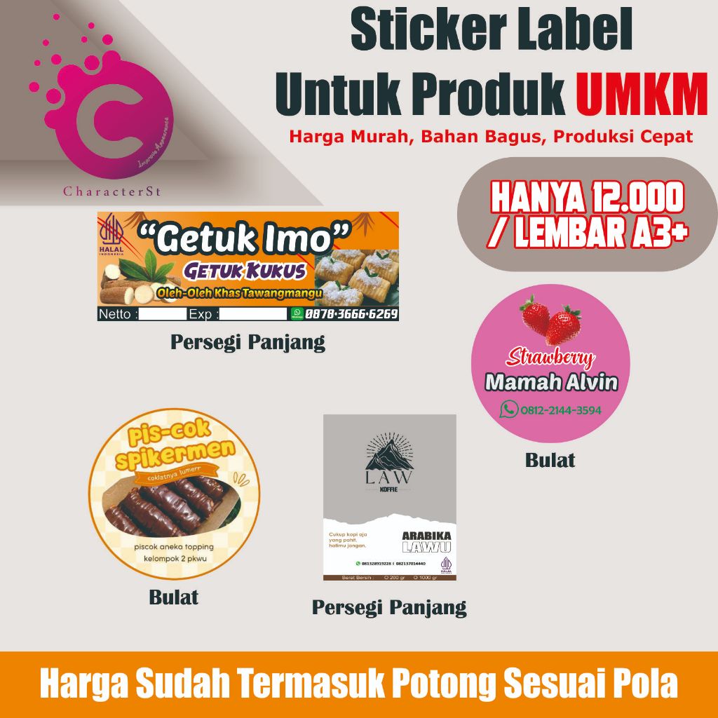

Sticker Label Untuk Produk UMKM Bahan Glossy Dan Awet Anti Luntur
