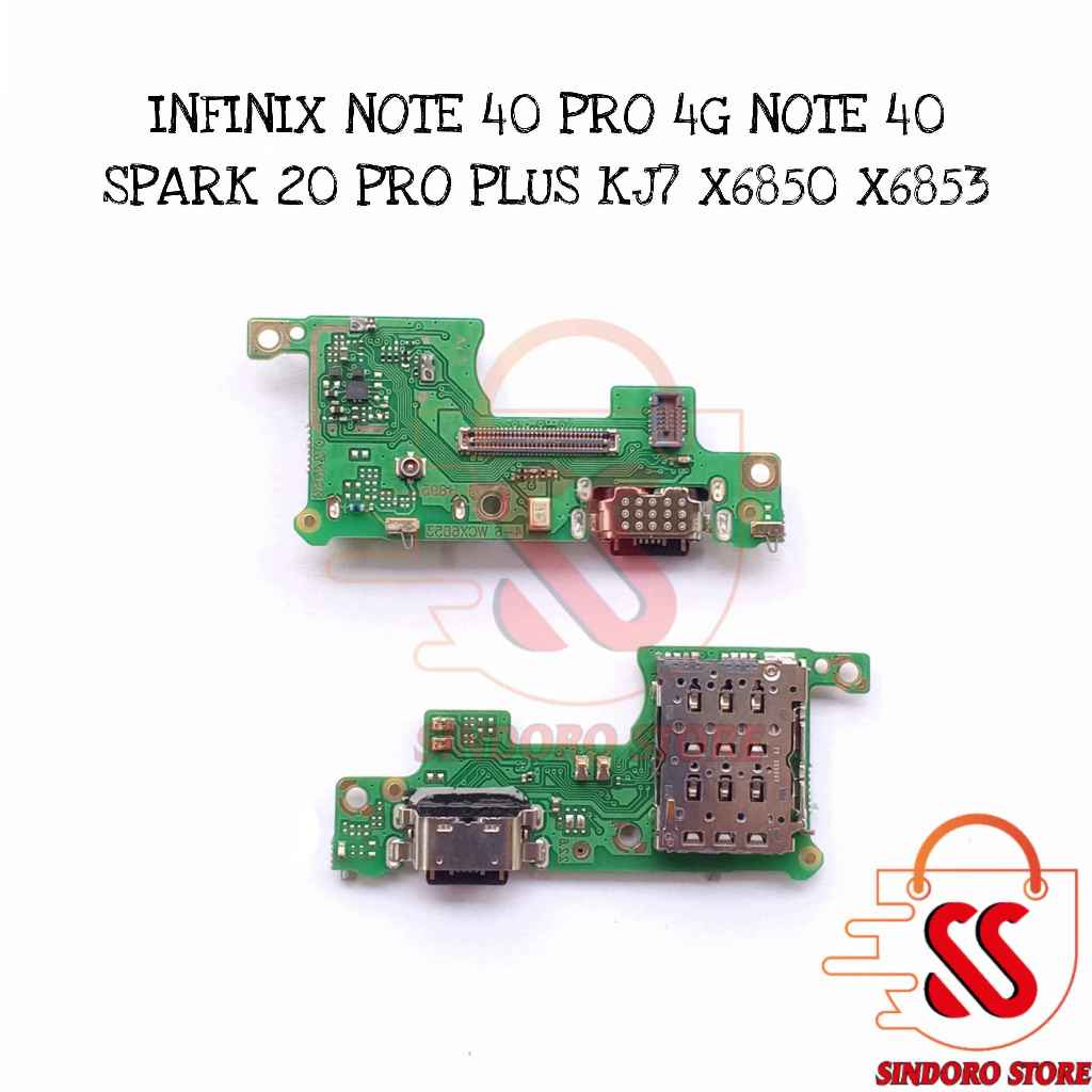 Konektor Charger Infinix Note 40 Pro 4G Note 40 Spark 20 Pro Plus KJ7 X6850 X6853 USB Papan Cas Mic 
