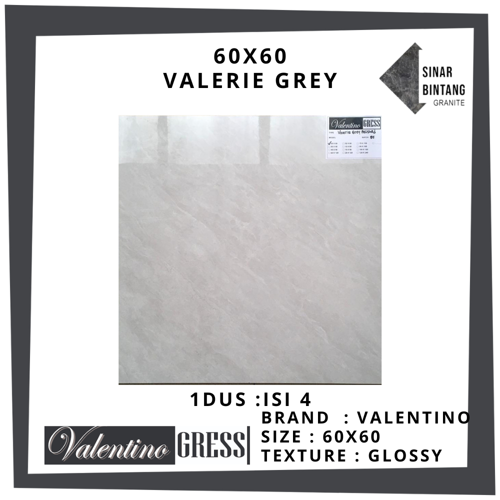 Keramik Ruangan | Lantai 60x60 Valerie Grey Valentino