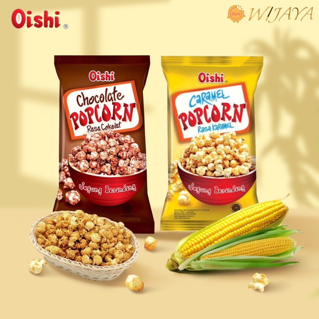 

Oishi Popcorn Caramel Renteng dan cokelat 20gr x 10pcs