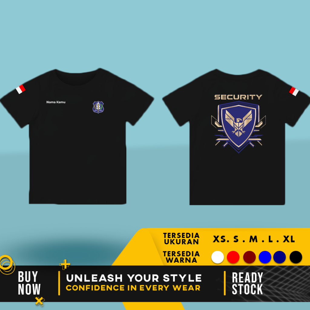 Kaos Anak Baju Satpam Security Gratis Tulis Nama Kamu | Cotton Combed 30s V.1