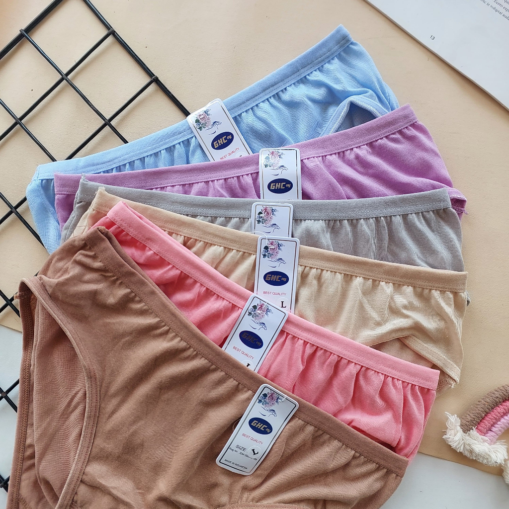 1 Lusin CD Celana Dalam Wanita Dewasa Katun Uk M,L,XL,3L,4L,5L