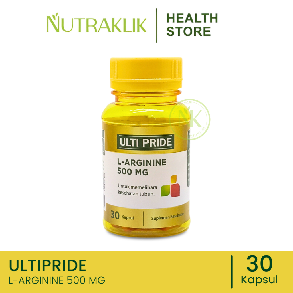 ULTIPRIDE  L ARGININE 500 mg - ISI 30 & 100 KAPSUL - SUPLEMEN KESEHATAN