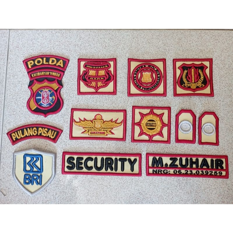 atribut satpam/security bordir timbul 3D