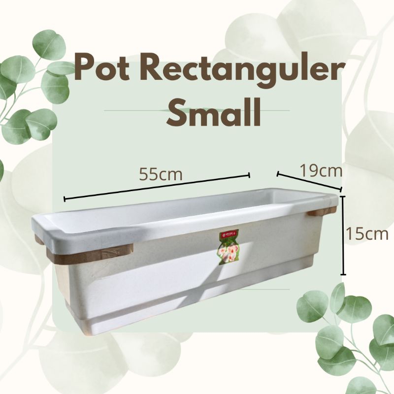 Pot plastik RECTANGULAR FP-12 LION STAR - Pot bunga/tanaman hias persegi panjang tebal kokoh