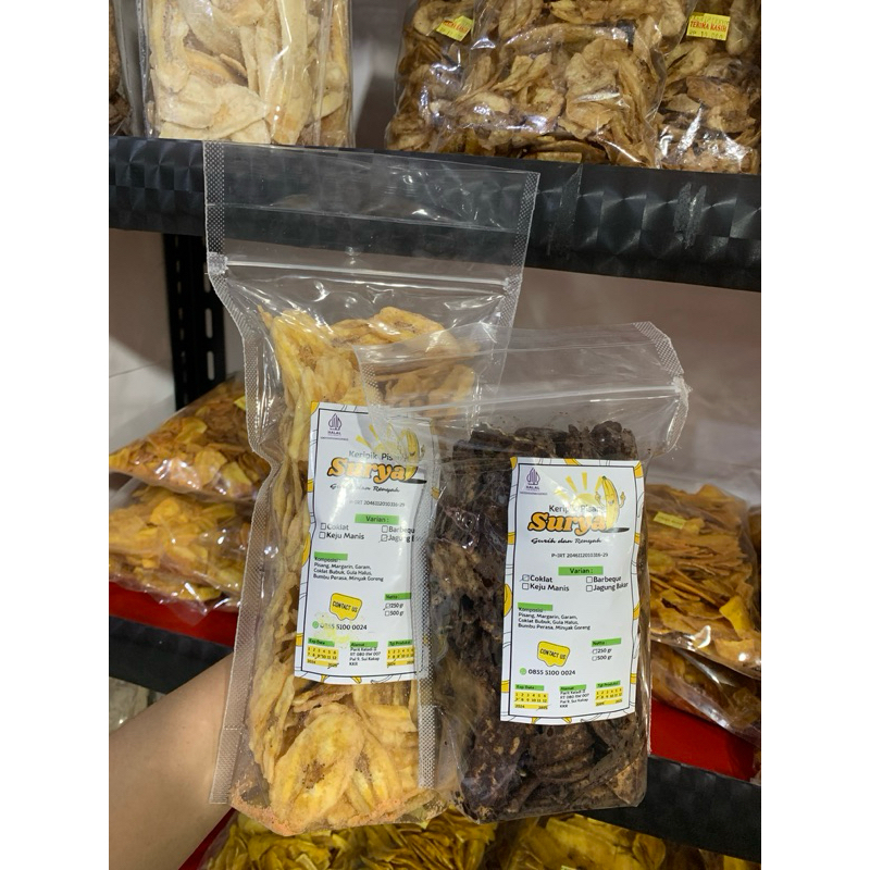 

KERIPIK PISANG SURYA RASA COKELAT DAN JAGUNG BAKAR 250gr