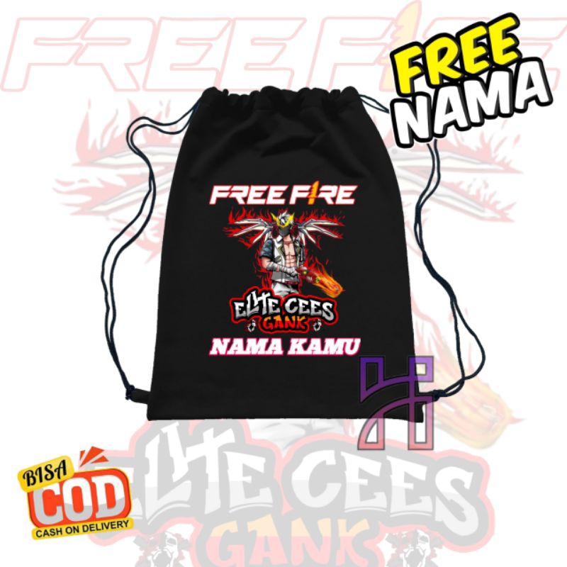 BISA COD Tas Serut Anak FF Ransel Serut Free Fire Versi SG OPM SAYAP FF Elite Cees GaGankFree Tambah