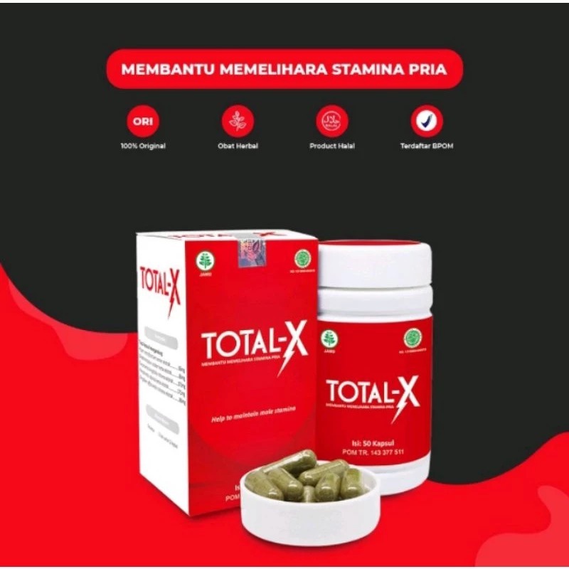 TOTAL X Original Kapsul Stamina Pria Naturafit Suplemen Penambah Obat Stamina Pria Dewasa