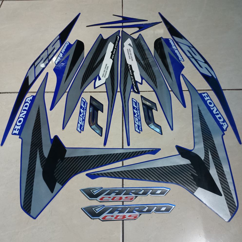 stiker striping honda vario 125 cbs old 2013 biru lis body standar berkualitas original