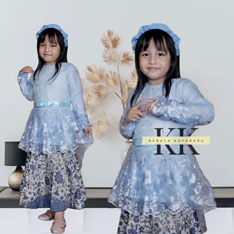 set kebaya aurora anak brukat modern / setelan baju kebaya anak untuk wisuda tidak gatal lembut / wa