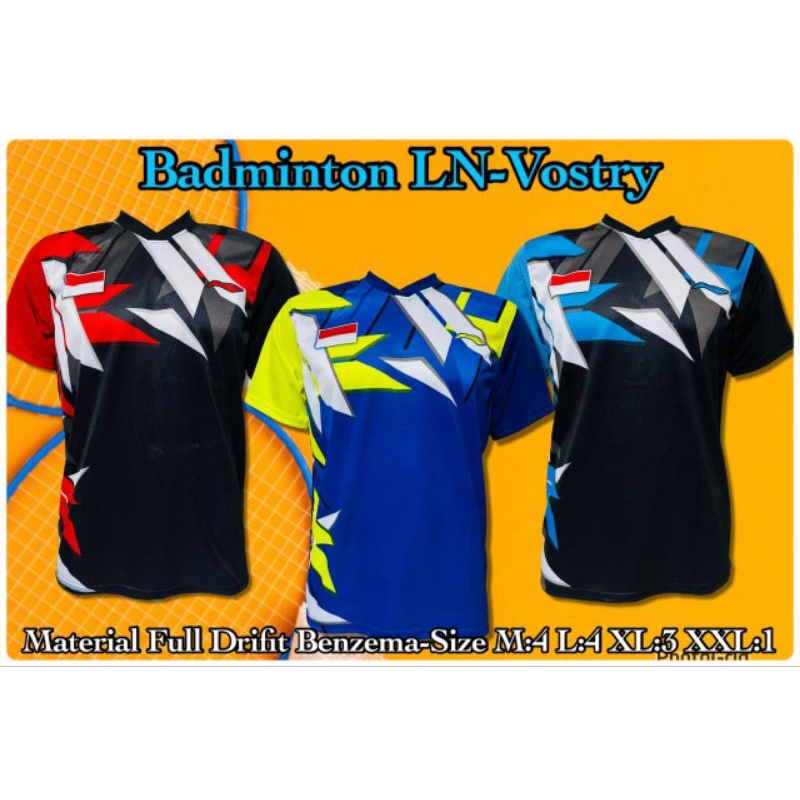 (New) Baju Badminton Printing / Jersey Badminton Printing / Kaos Badminton Printing