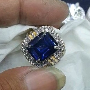 Batu cincin blue safir ring perak