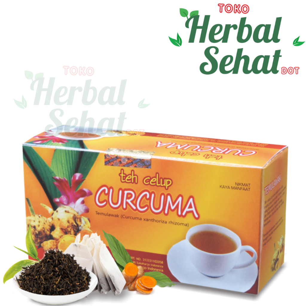 

Teh Herbal Curcuma Temulawak Tazakka Isi 20 kantong teh celup membantu meredakan masalah lambung