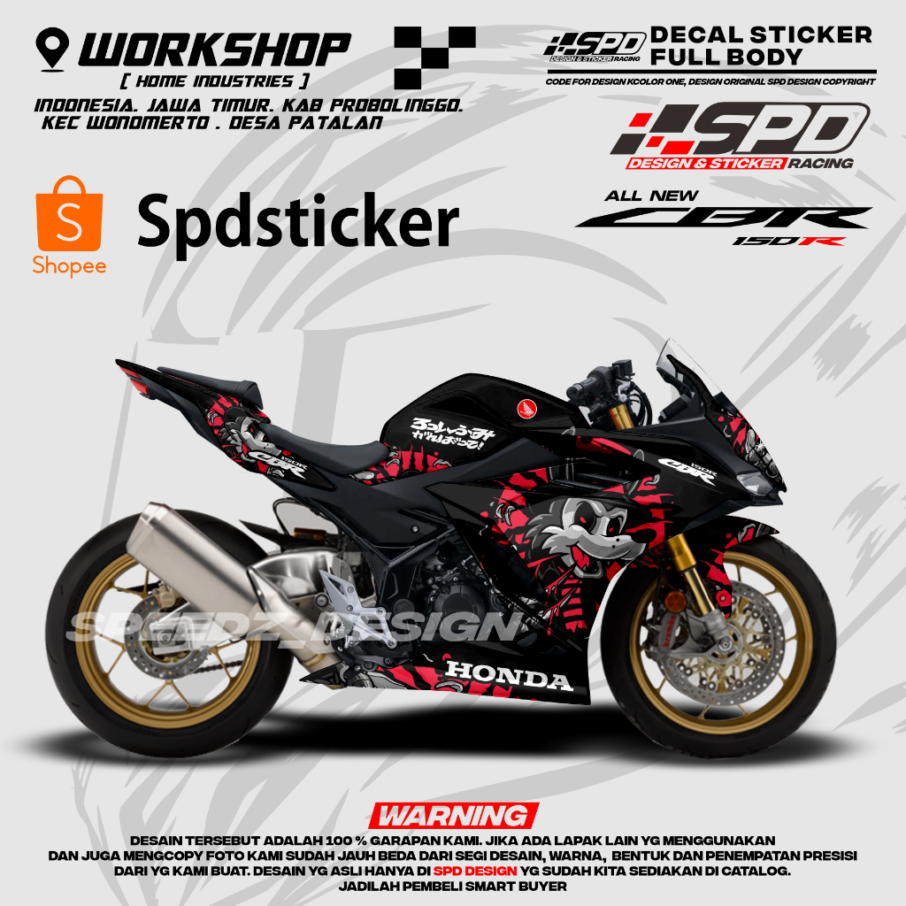 decal stiker all new cbr150r anime mickey mouse k45r full body