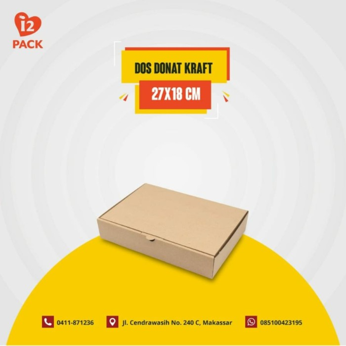 DOS DONAT ISI 6 BIJI / DOS KOTAK DONAT / DOS DONAT KRAFT 27X18 @10 PCS