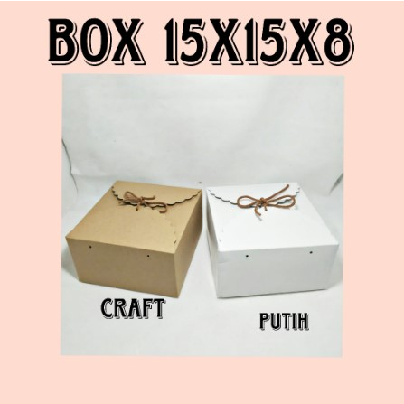 

paper box souvenir putih 15x15x8 kemasan mangkok twotone