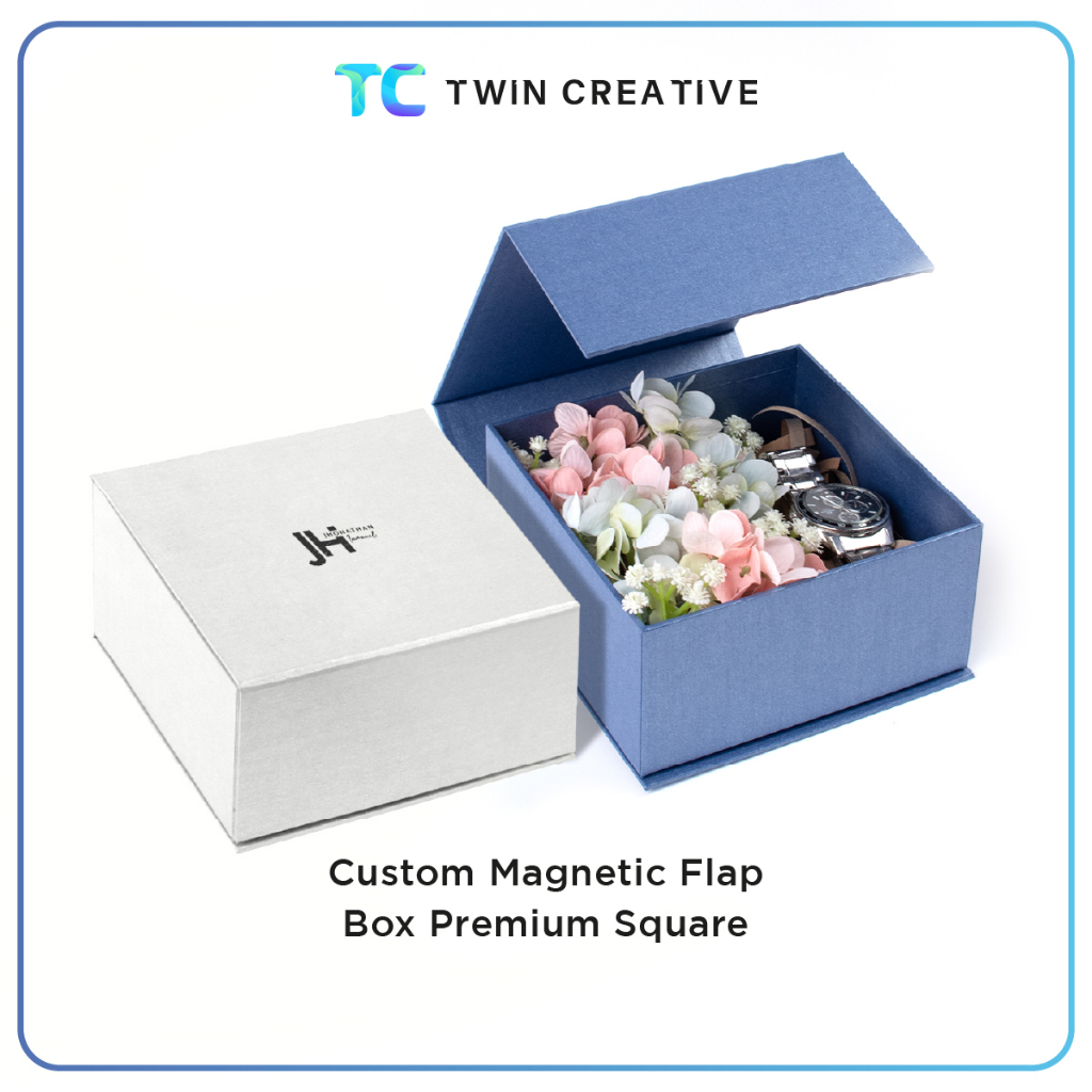 

Custom Magnetic Flap Box Premium Square Bridesmaid Box - Kotak Kado Wisuda Hampers Wedding