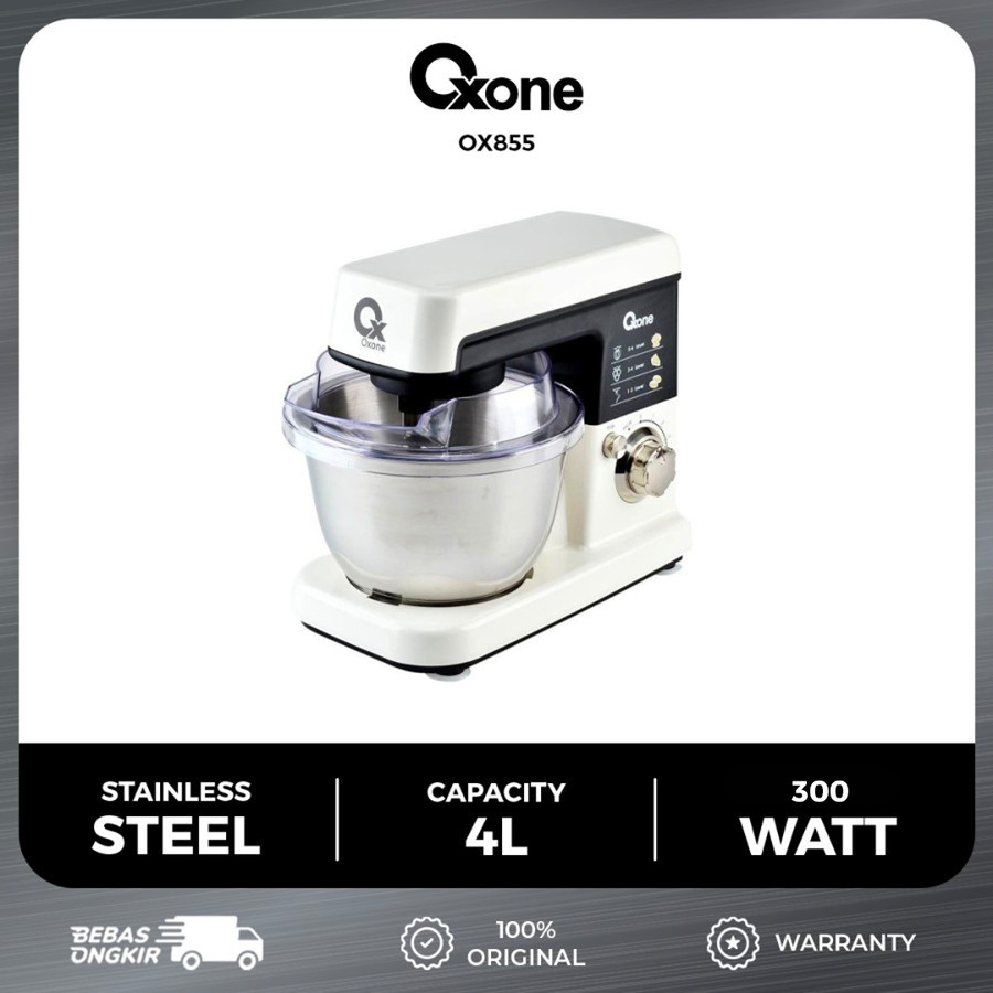 OXONE Mixer Mixer Roti Mixer Kue Mixer 4 Liter Stainless Steel OX-855 OX855 OXONE