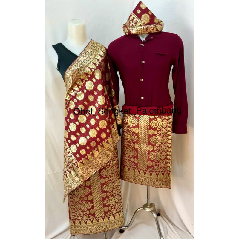 Full Set Songket Palembang Tenun Mesin / Songket ATBM / Songket Cantik Manis