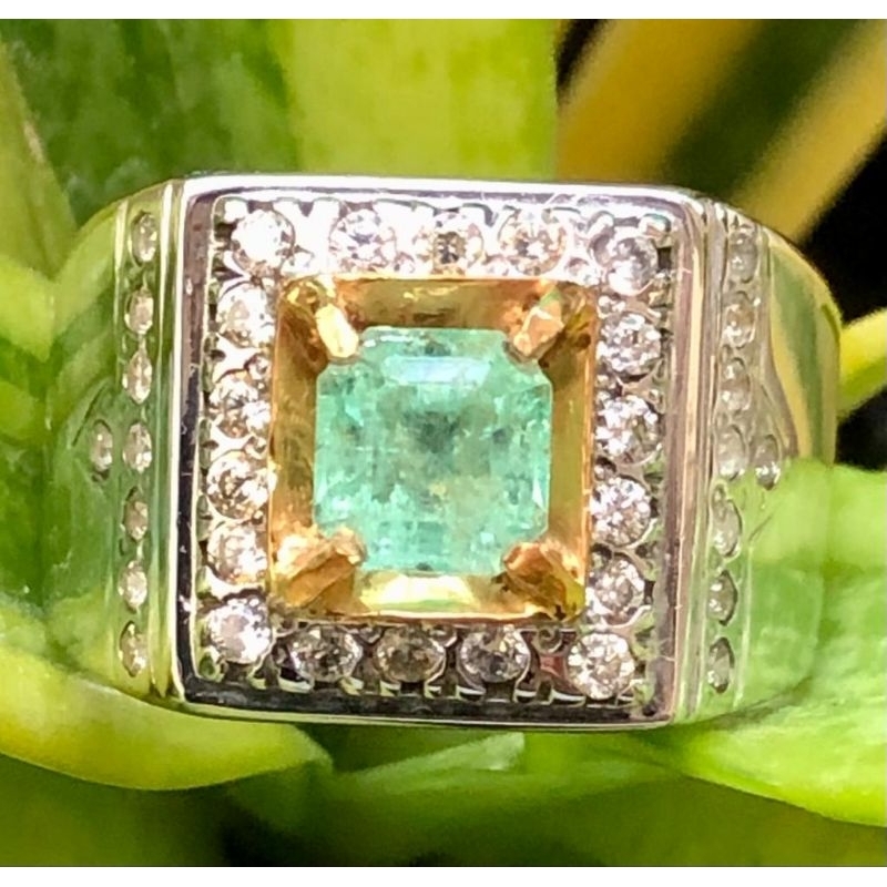 natural zamrud colombia emerald jamrud colombia minor oil 1,36 ct memo skylab warna cerah kristal lu